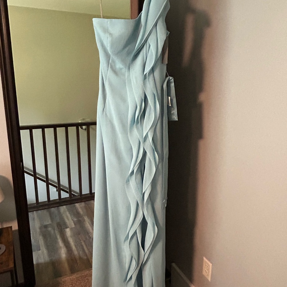 White by Vera Wang One Shoulder Dress in Mist